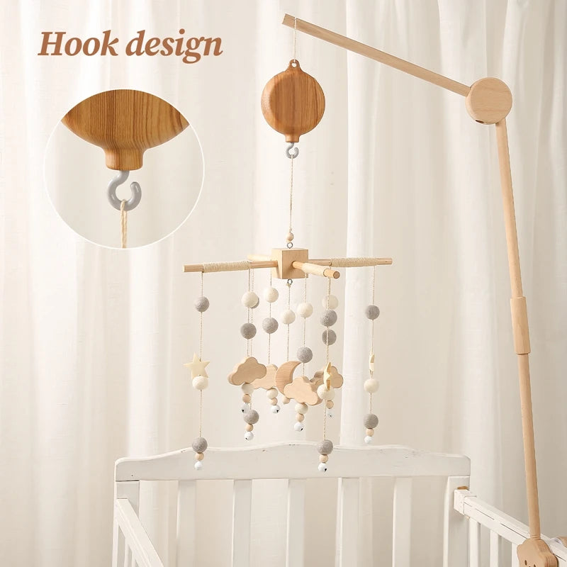 Wooden Baby Crib Bell with Music