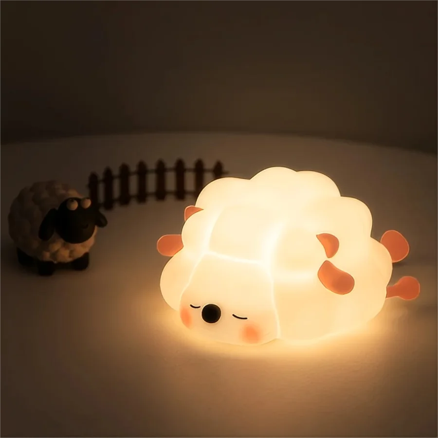 Sheep-Shaped Silicone Night Light