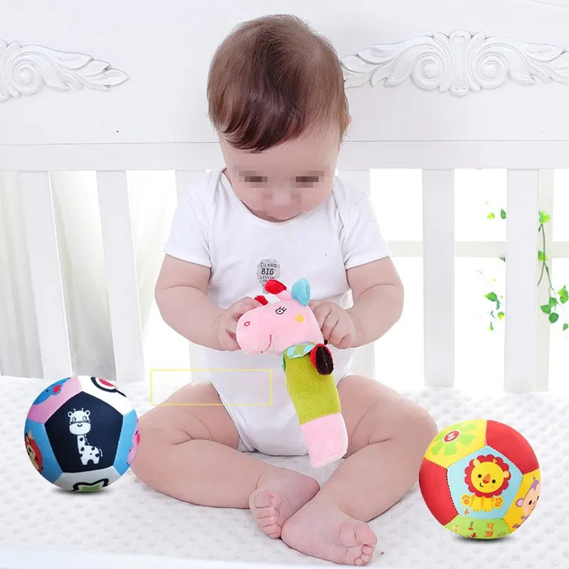 Baby Hand Grasp Animal Cognition Rattle Ball